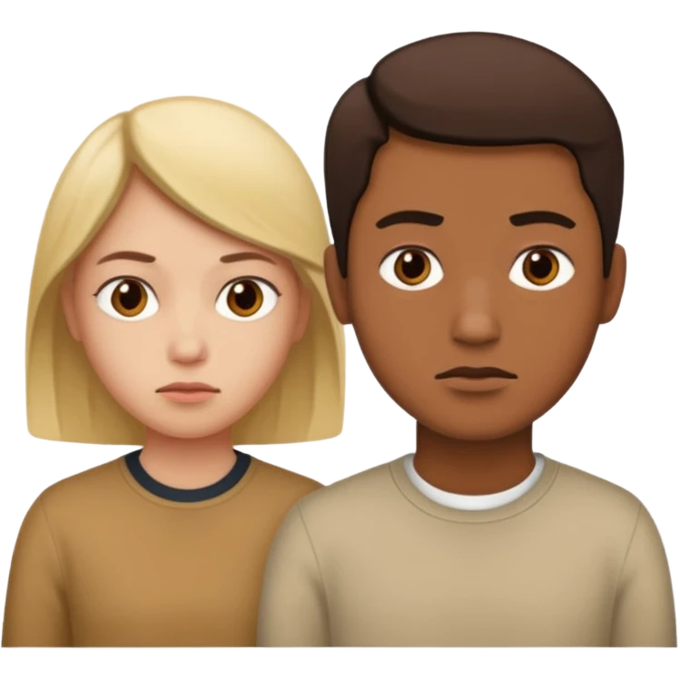 Indifference - 2 people with one facing right and the other facing left. Both look uninterested emoji