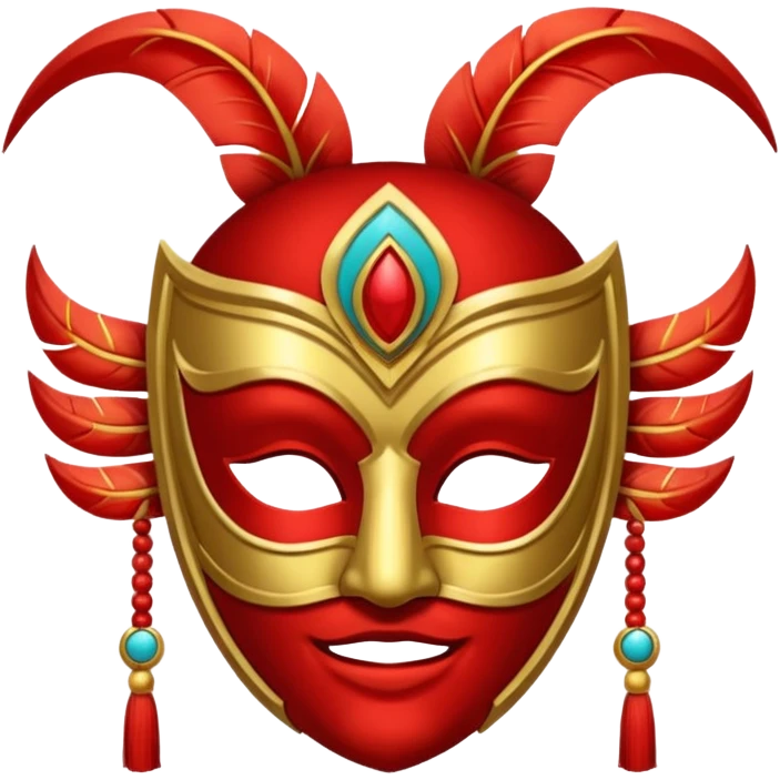 karnaval maskesi kırmızı emoji