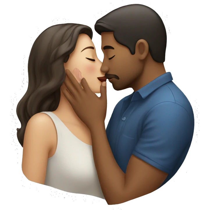 man kissing woman emoji