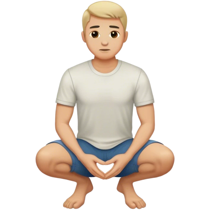 man kneeling shown from back wearing shirt on knees emoji