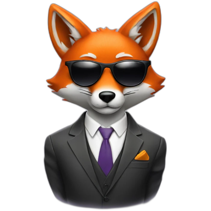 Cool Fox in a suit with sunglasses  emoji