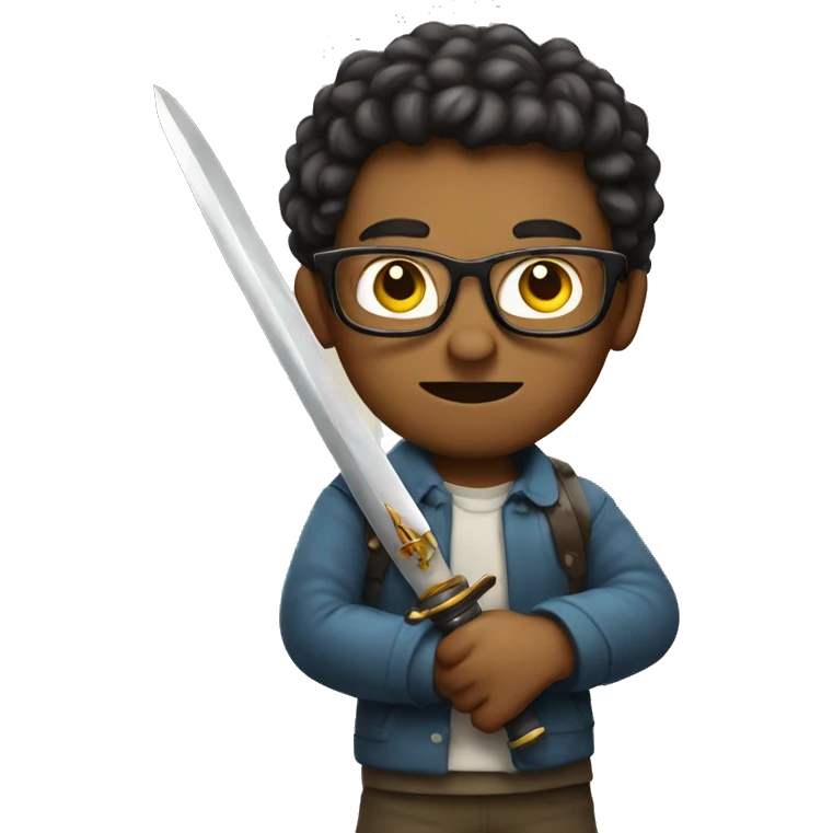 Nerd holding a sword emoji