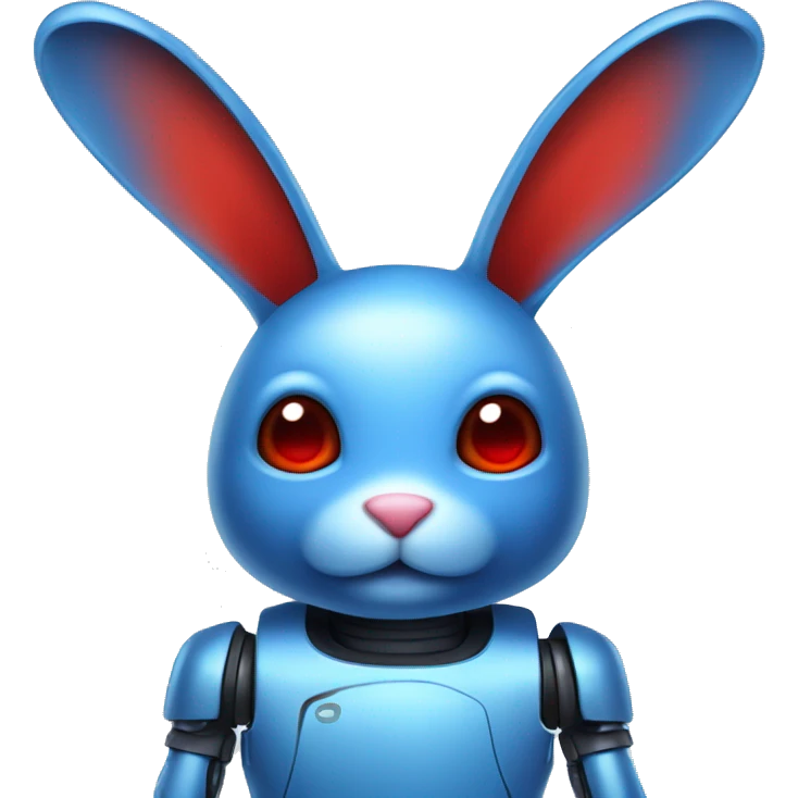 blue robot rabbit with red cheeks emoji
