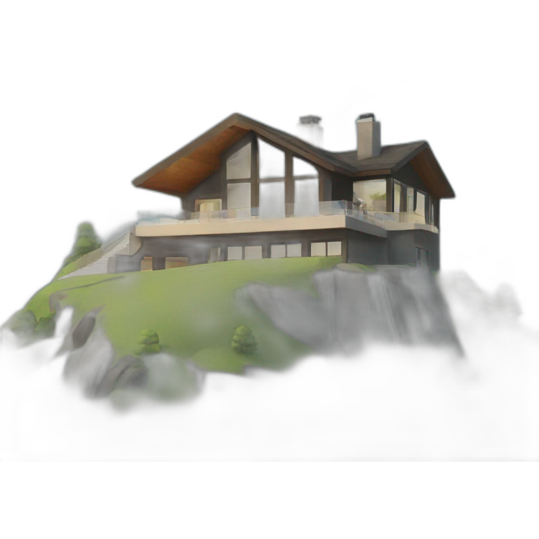 A modern house on a mountain emoji