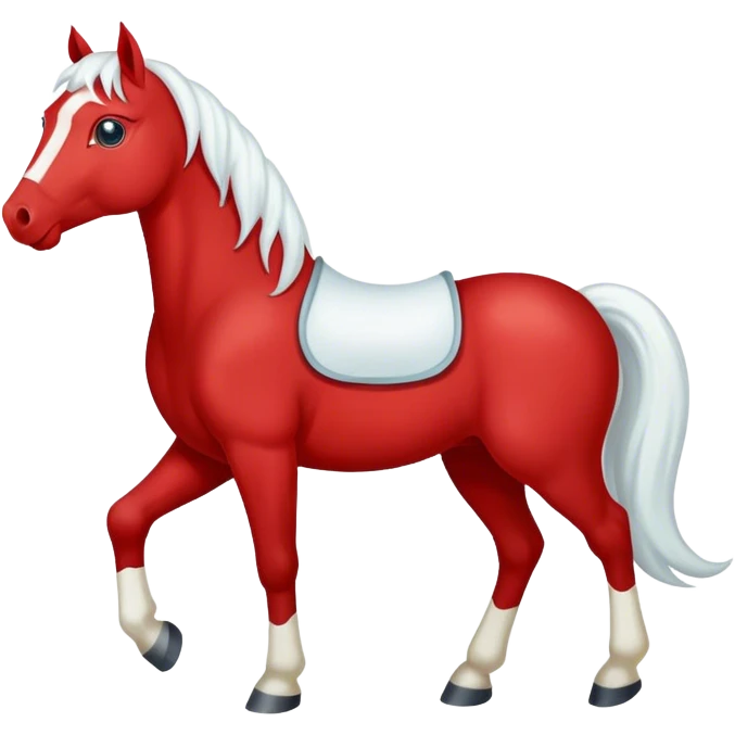 Red horse with a white face emoji