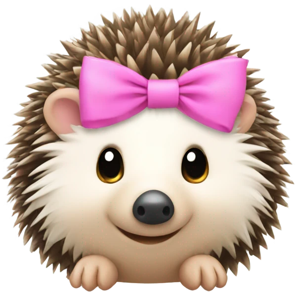 hedgehog with a pink bow emoji