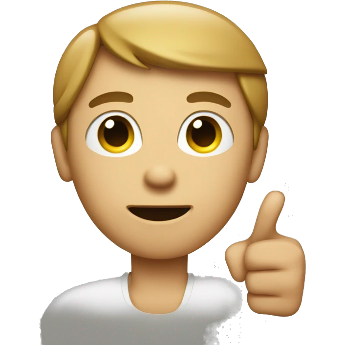generate an image of an emoji of a person pointing at himself, apple-style emoji emoji