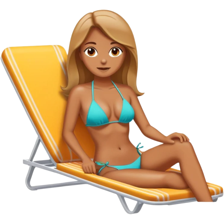 Myself tanned in a bikini on a sunbed emoji