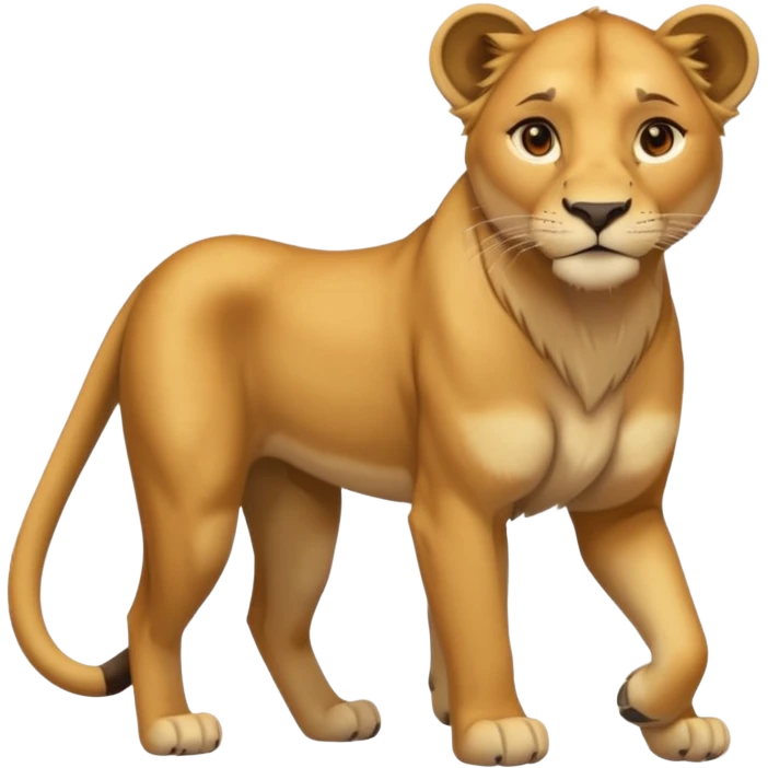 in lion family, only mother., full body, single tail emoji