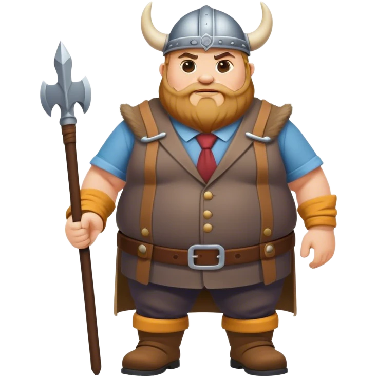 fat road builder full body as a viking in a suit emoji
