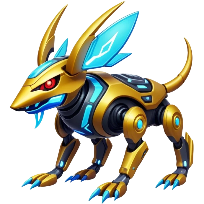  exotic modern cyber-Protogen-Fakémon-Pokémon-Vernid-creature emoji