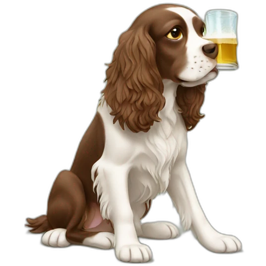 spring spaniel drinking beer emoji