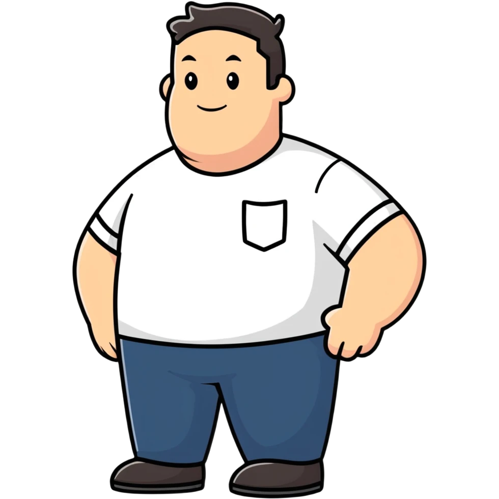joyful plus-size white American man emoji
