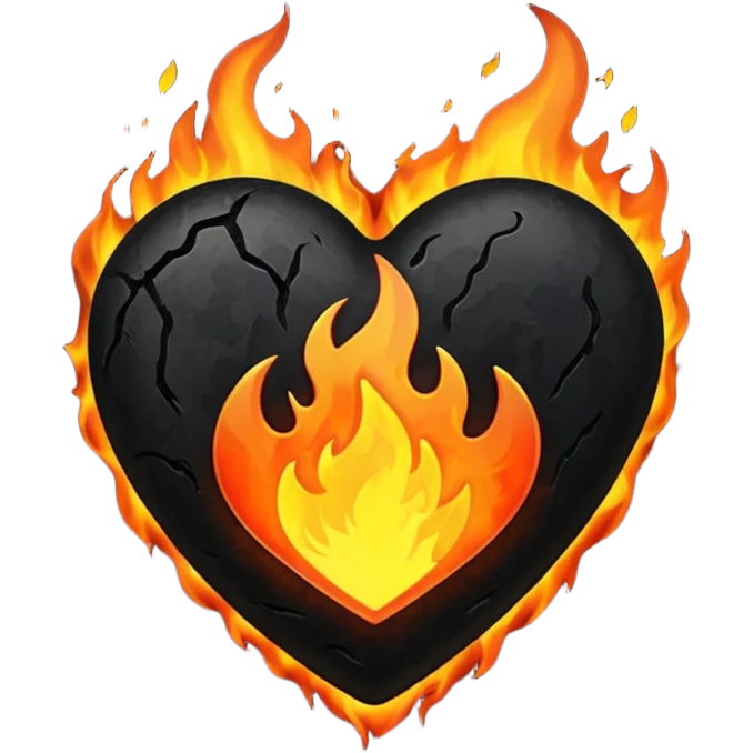 black heart on fire emoji