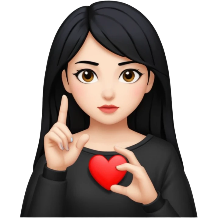 reyna from valorant doing the black heart with her fingers emoji