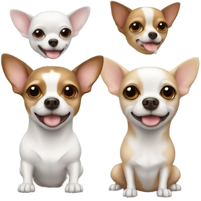one brown and one white chihuahua emoji