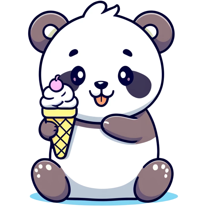 Panda eating ice cream emoji