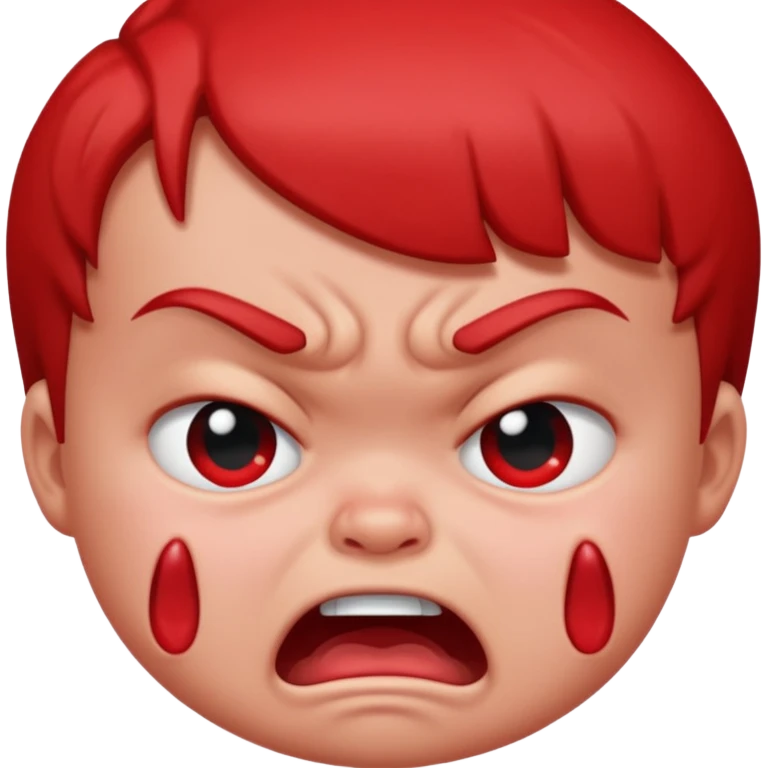a baby all red red angry face  emoji