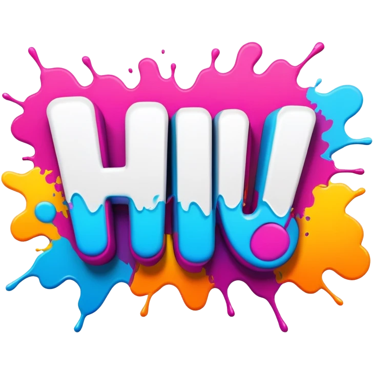 Graffiti the word Hi emoji