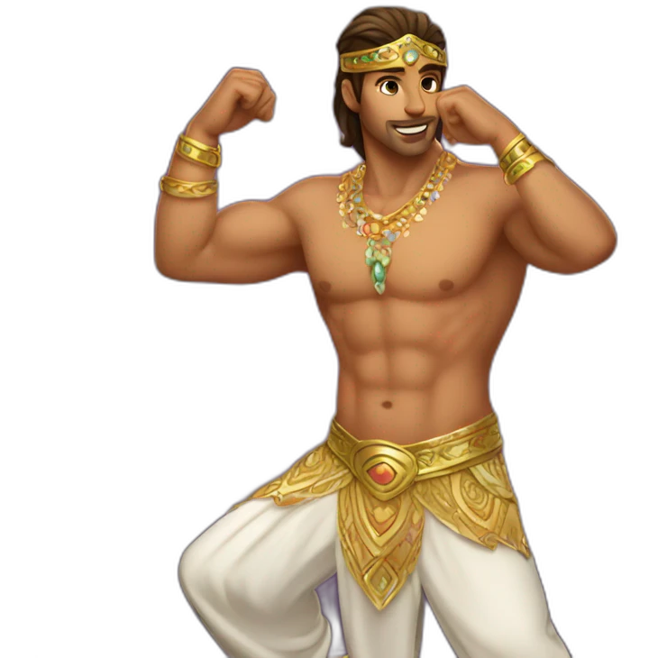 Male belly dancer macho emoji