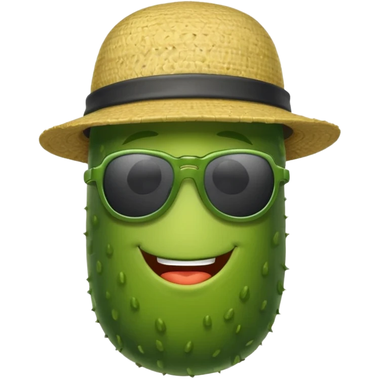 Pickle with a hat and sunglasses  emoji