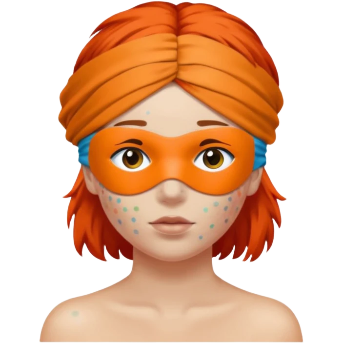 Blindfold person with different colors of hair. No trusting games with people blindfolded behind steering wheel emoji