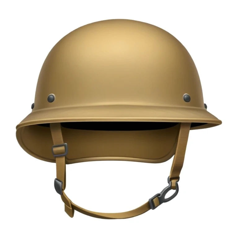 Tan colored military helmet emoji
