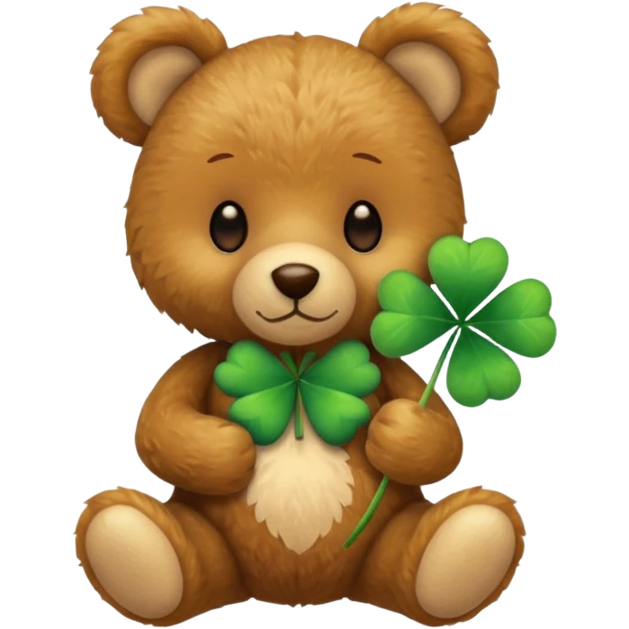 Fairy Teddy with four leaf clover emoji