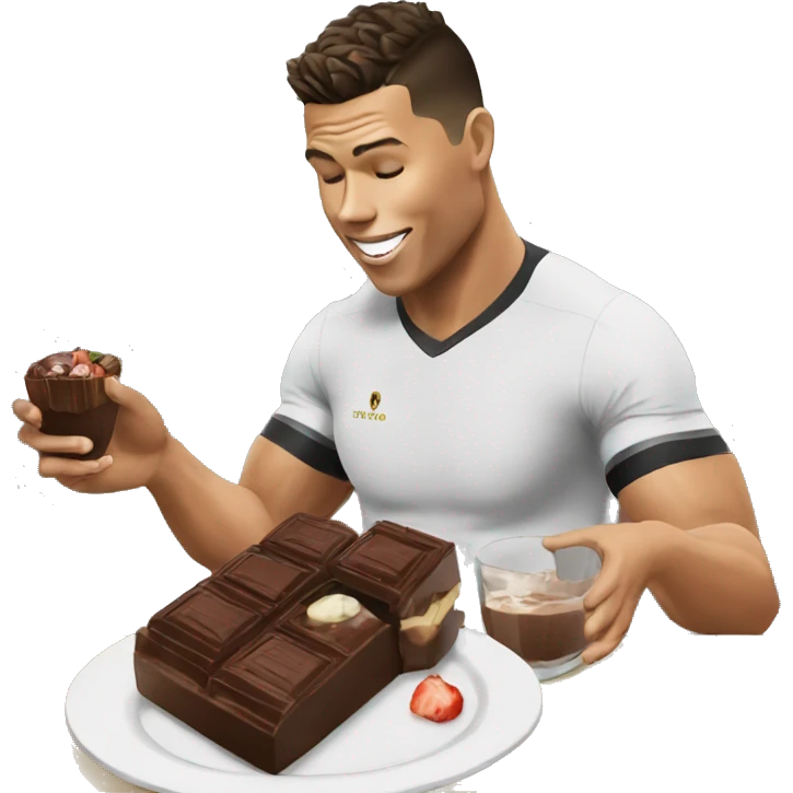 Ronaldo eating Chocolate emoji