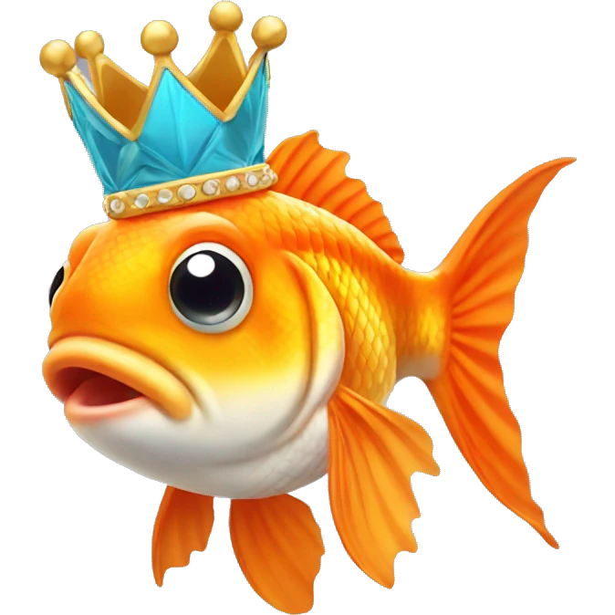 goldfish wearing a crown emoji