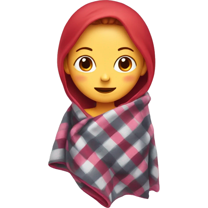 girl with cherry hair in a blanket emoji