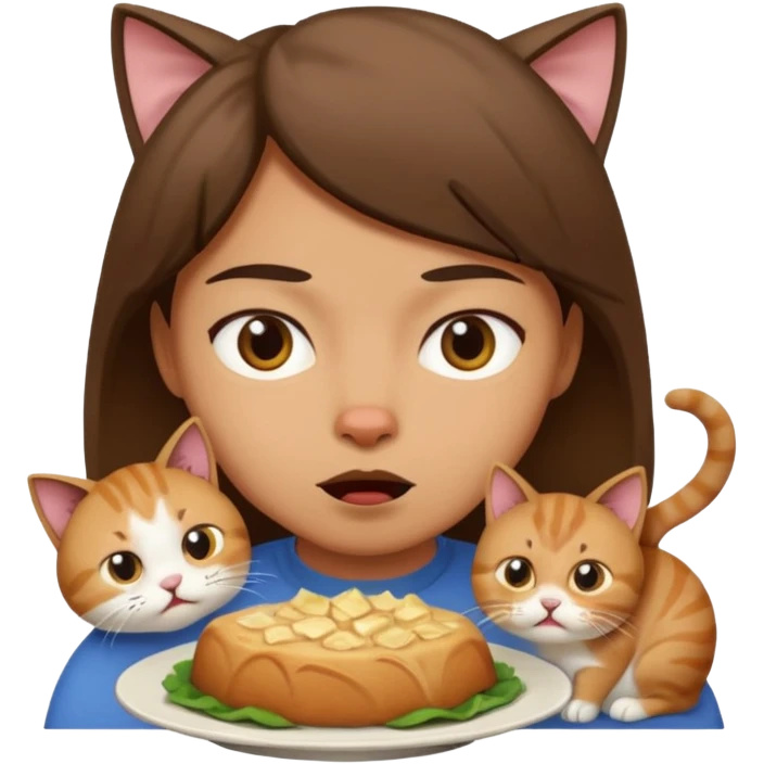 person eating a cat emoji