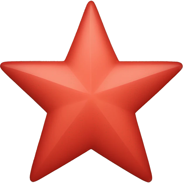 flat red 5 points star emoji