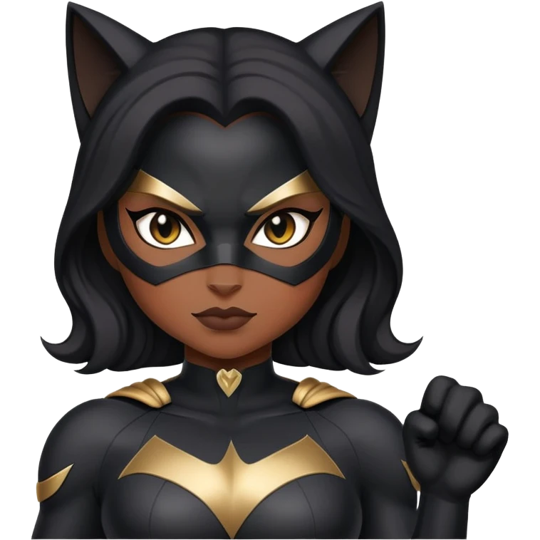 Black cat woman superhero  emoji