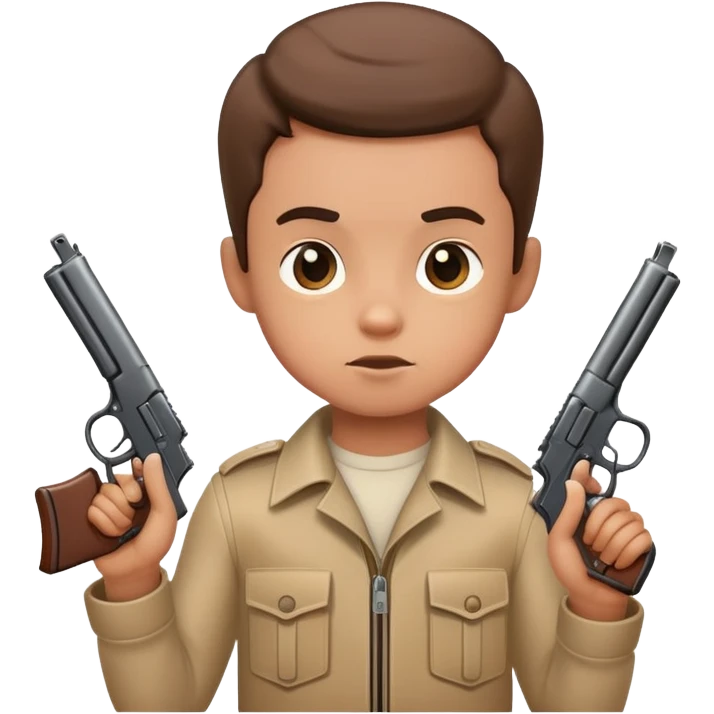 a cute littelman with guns emoji