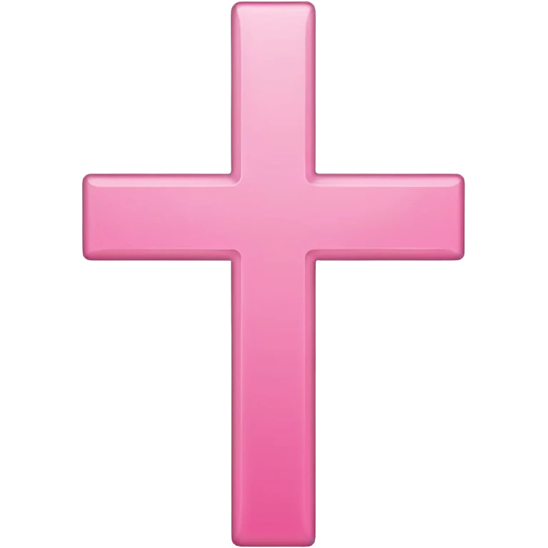Pink and white simple cross emoji