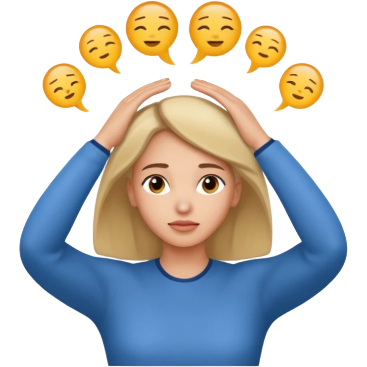 decision gesture women hands on top of the head emoji