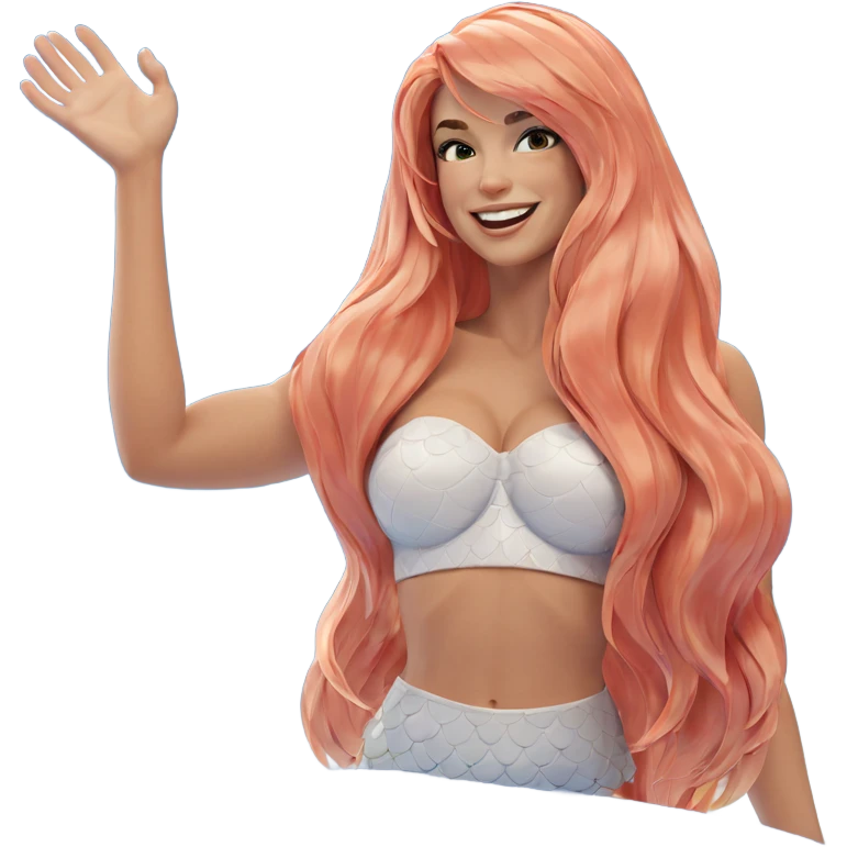 smiling mermaid under blue sky emoji