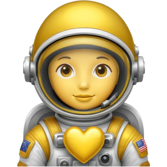 yellow heart with an astronaut helmet emoji