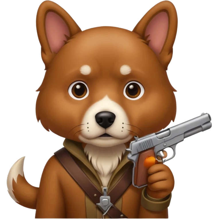 A DOG WITH A GUN emoji
