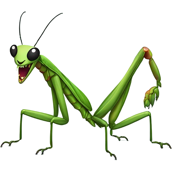Praying mantis fighting panda emoji