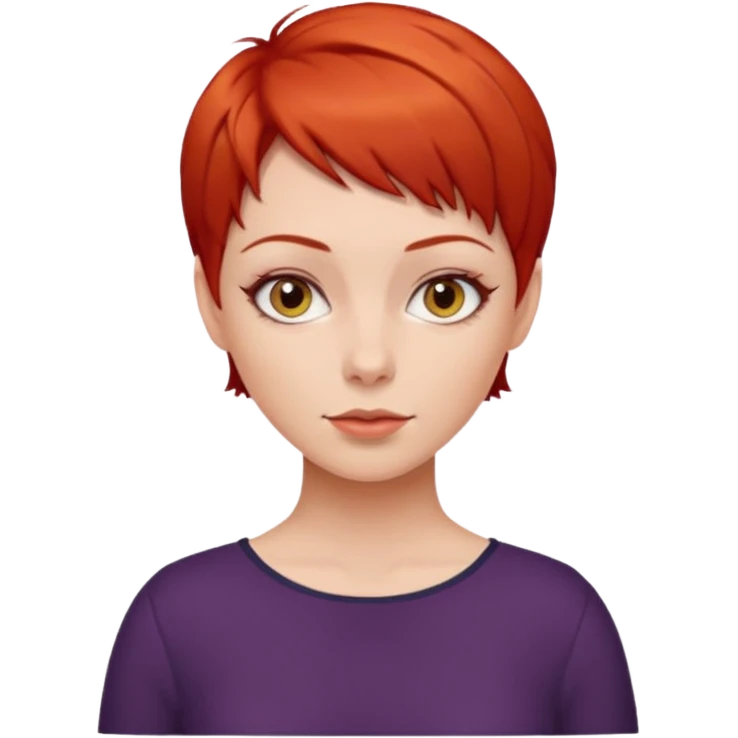 women with very short red hair emoji