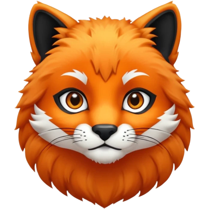 A black panther but it is a orange colored fox emoji