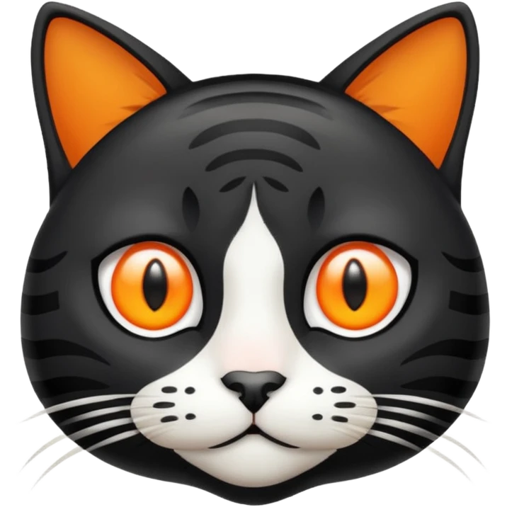 Black striped cat white nose emoji