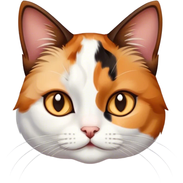 Kira calico white cat with brown black calico cat emoji