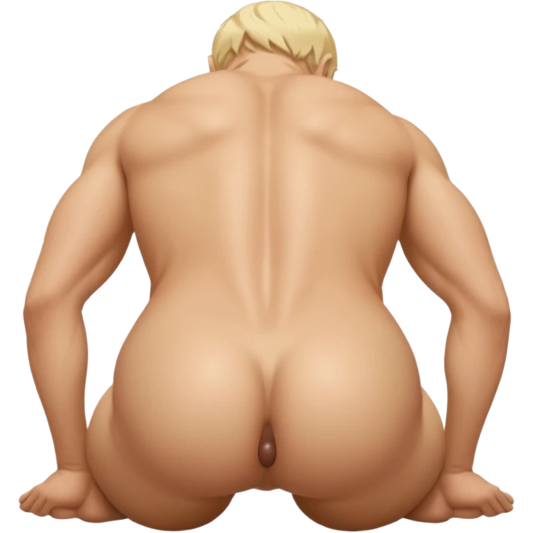 Blonde, white, Naked man, spreading butt cheeks, bent over, exposed ass hole, testicles, balls emoji