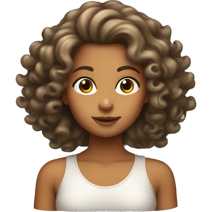 Tanned girl with curly hair  emoji