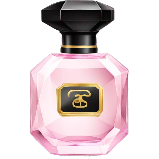 light pink crystal perfume bottle with black ribbon display emoji