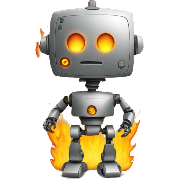 robot on fire emoji
