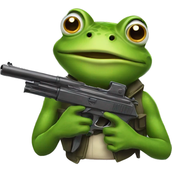 Frog with gun emoji